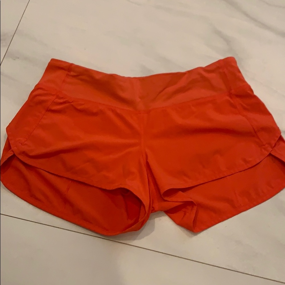 Red lululemon shorts